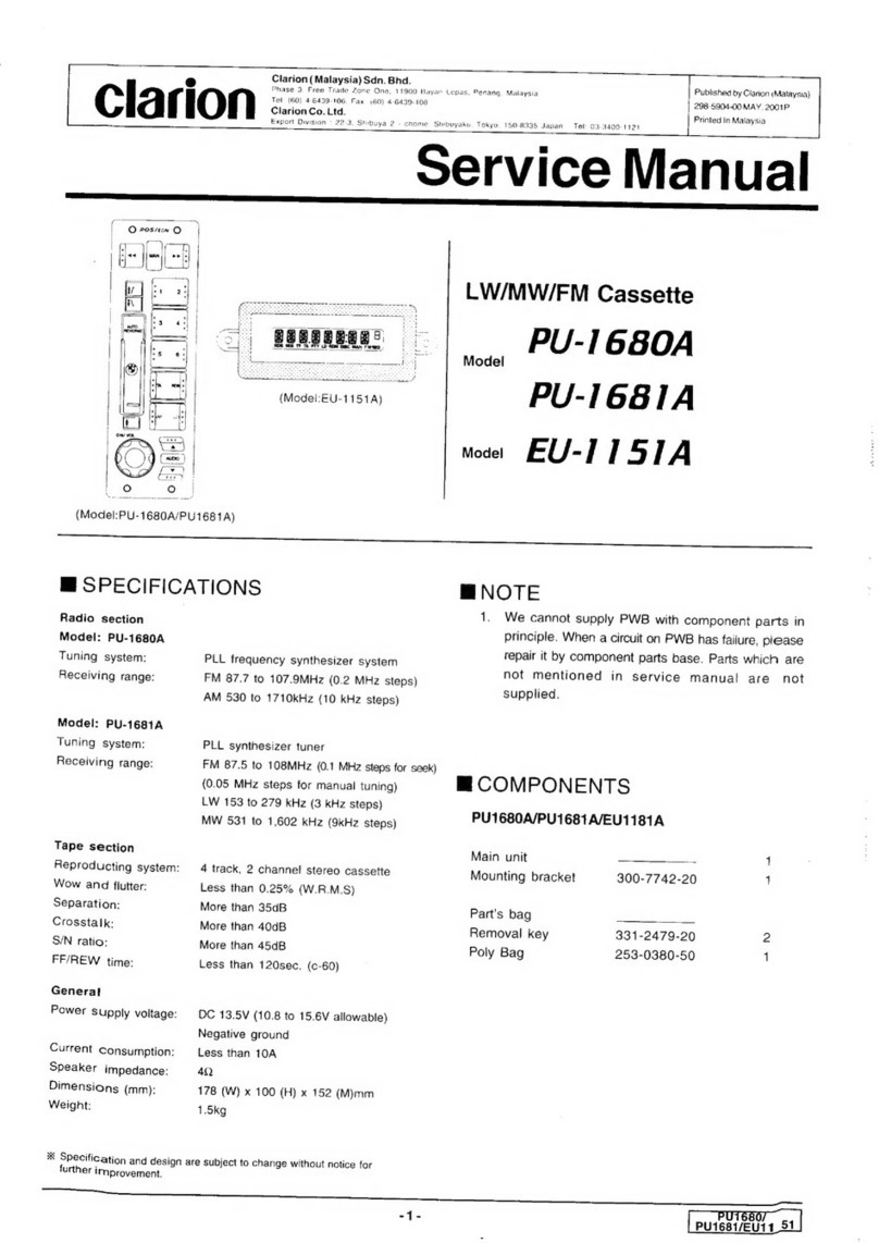 Clarion PU-1680A User manual