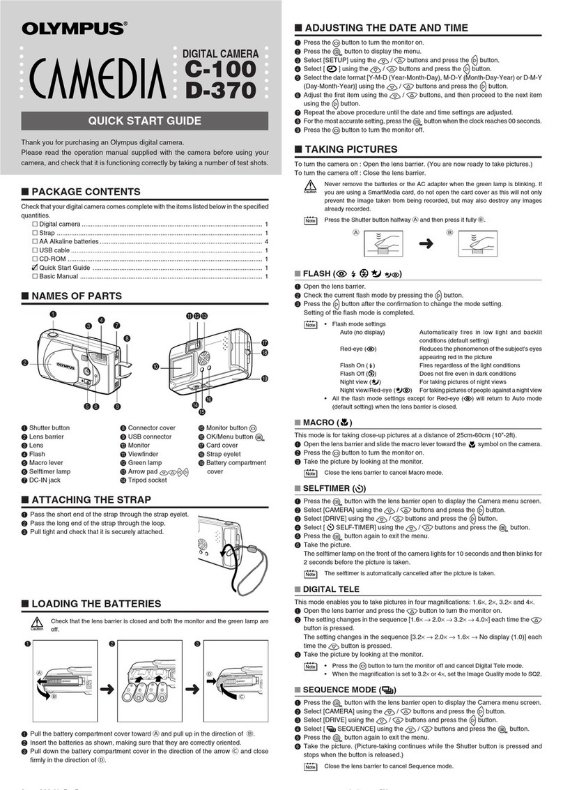 Olympus CAMEDIA C-100 quick start guide