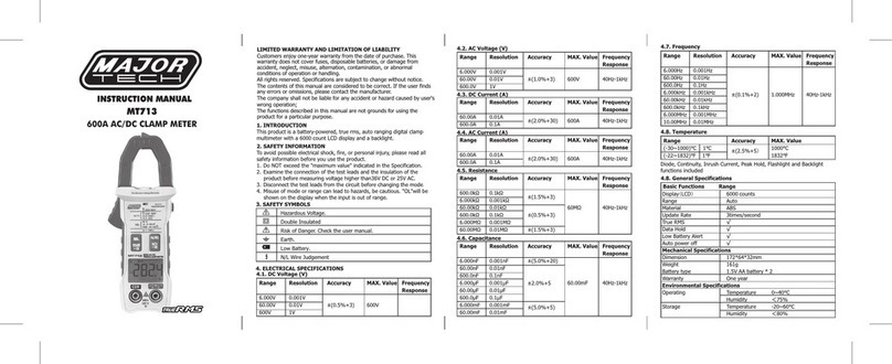 Major tech MT713 instruction manual Major tech MT713 instruction manual