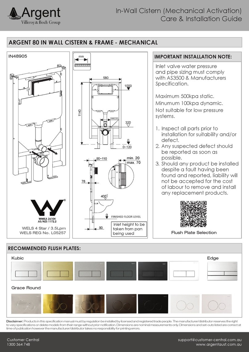 Argent IN48905 Installation guide