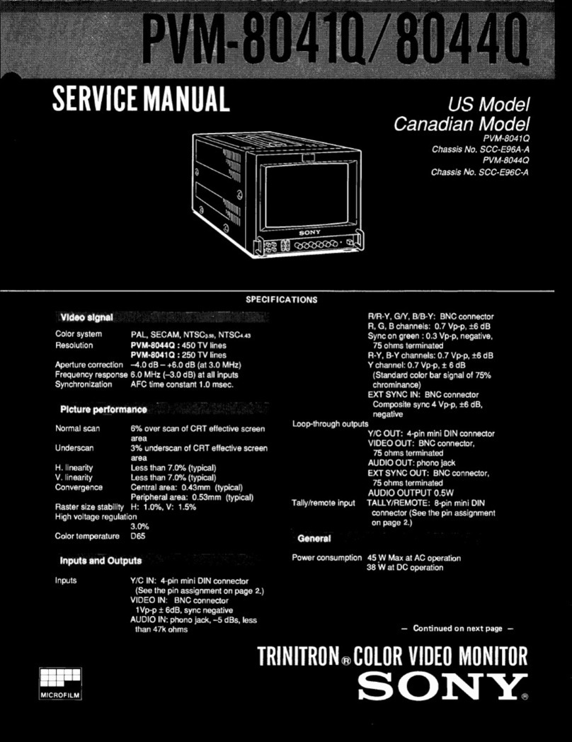 Sony Trinitron PVM-8041Q User manual