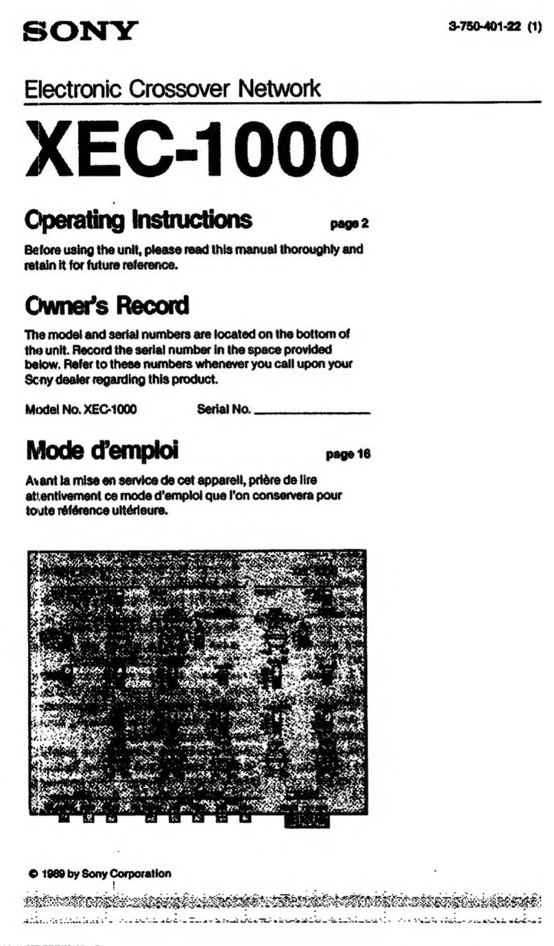 Sony XEC-1000 operating instructions