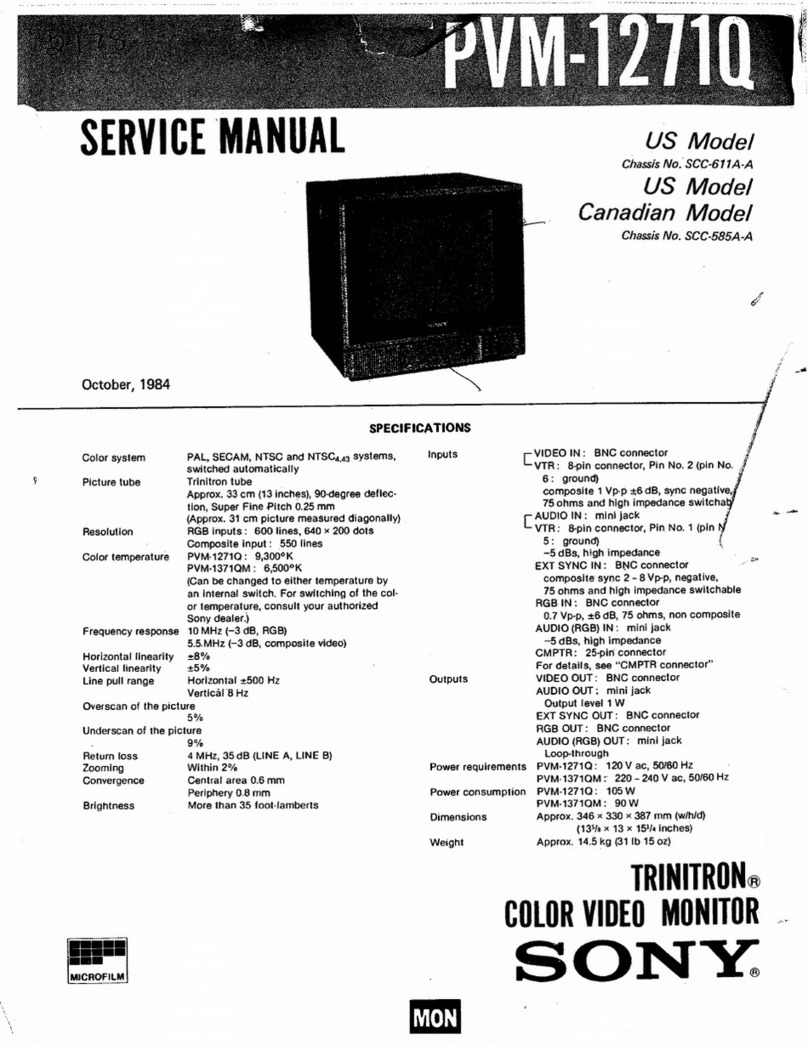 Sony Trinitron PVM-1271Q User manual