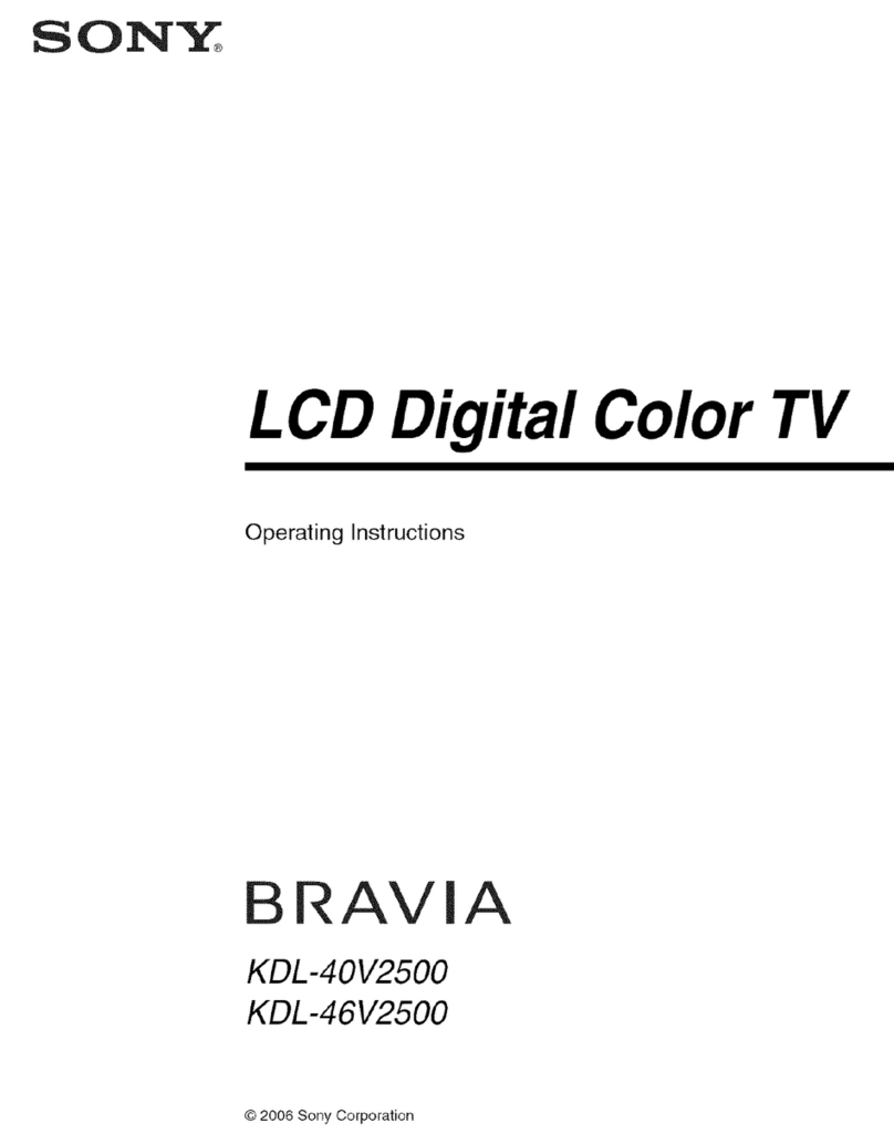 Sony KDL-40V2500 - Bravia V-series Lcd Hdtv User manual