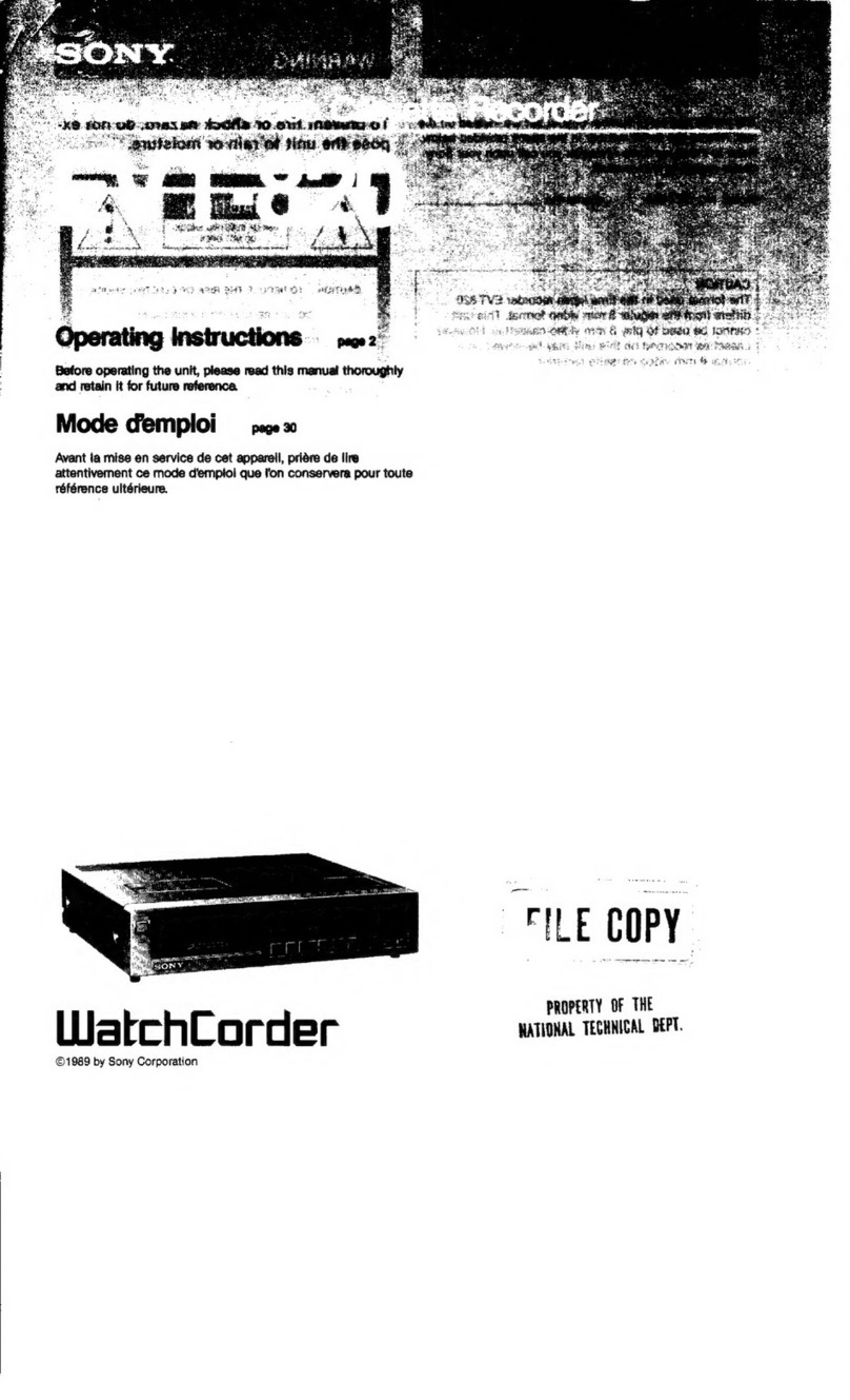 Sony WatchCorder EVT-820 User manual Sony WatchCorder EVT-820 User manual