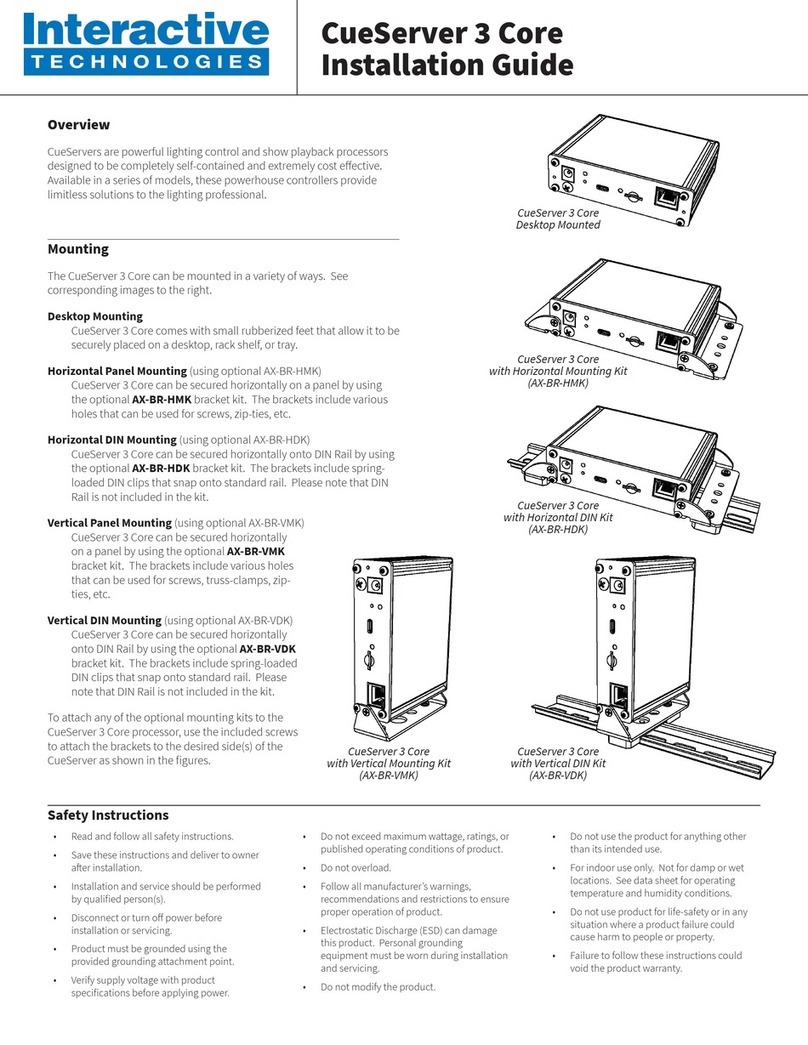 Interactive Technologies CueServer 3 Core installation guide Interactive Technologies CueServer 3 Core installation guide