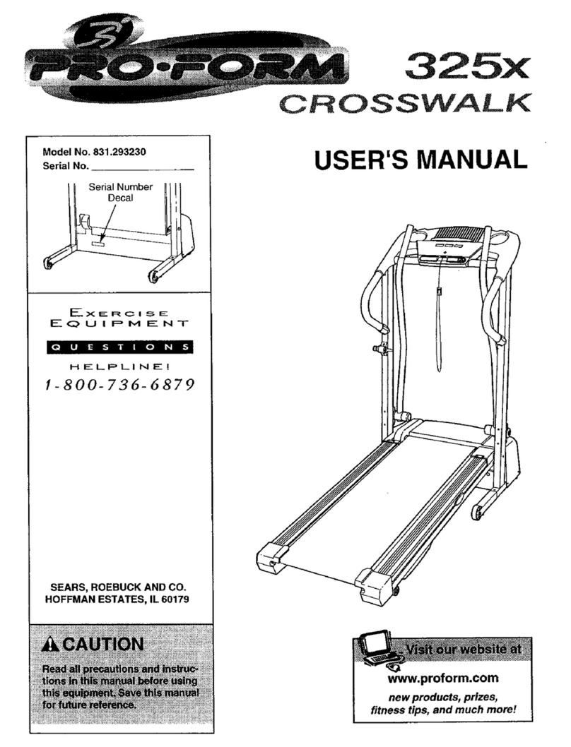Pro-Form 325x CROSSWALK User manual