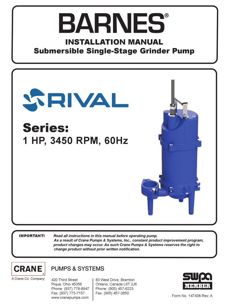 Crane BARNES RIVAL RV101A User manual