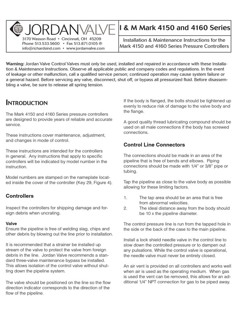 Jordan Valve I & M Mark 4150 Series Installation & maintenance instructions
