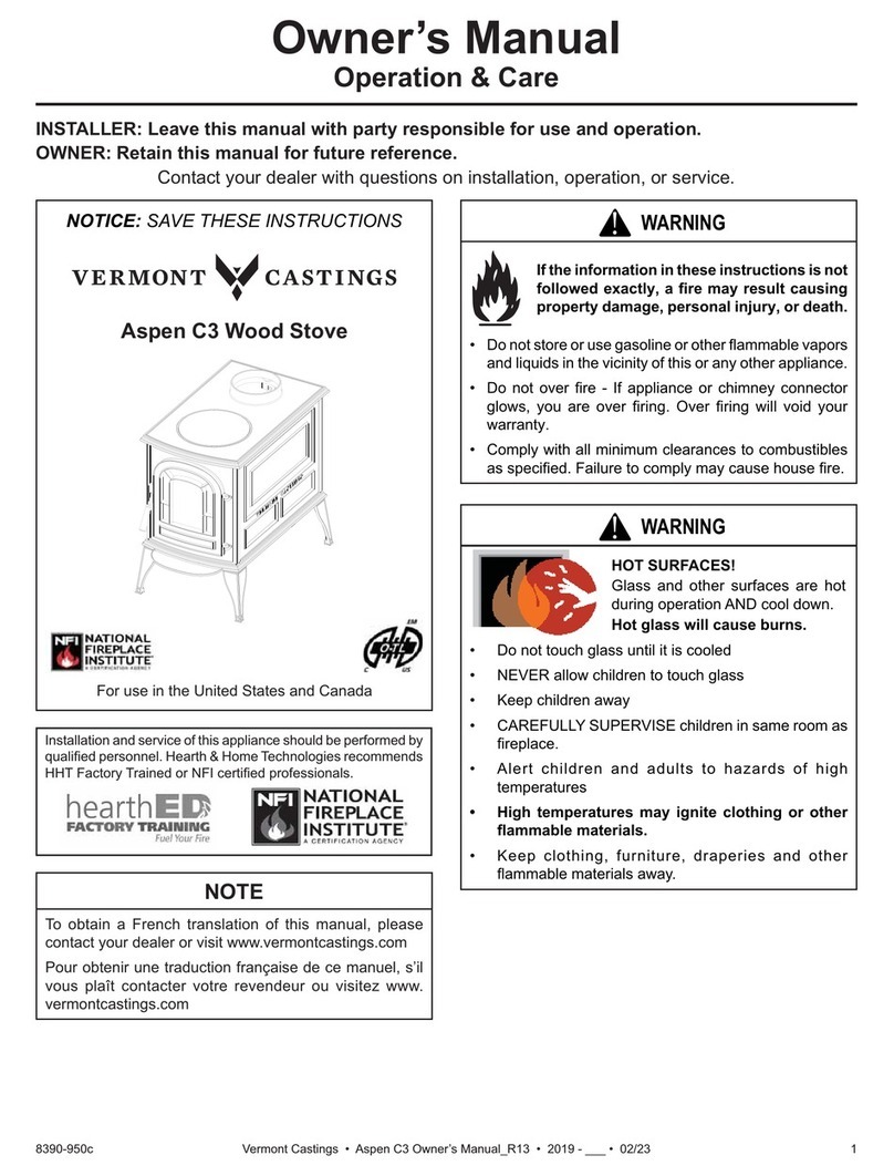 Vermont Castings Aspen C3 User manual