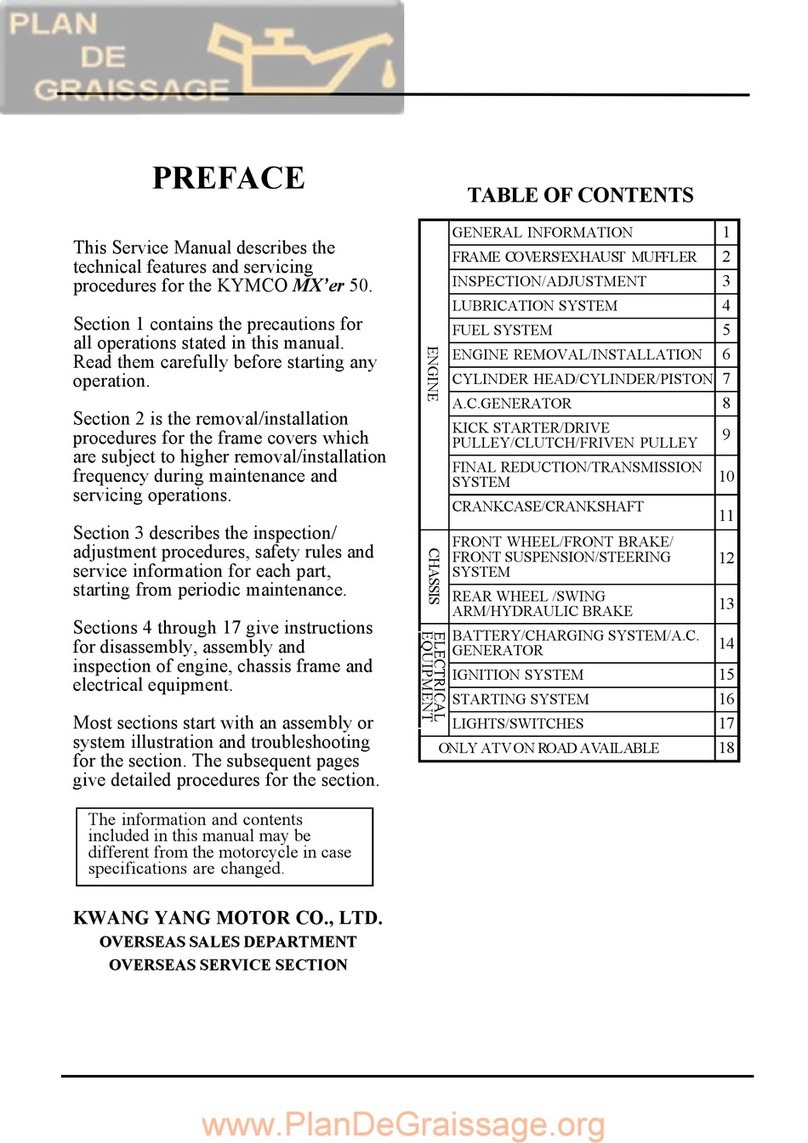 KYMCO MX'ER 50 Service manual