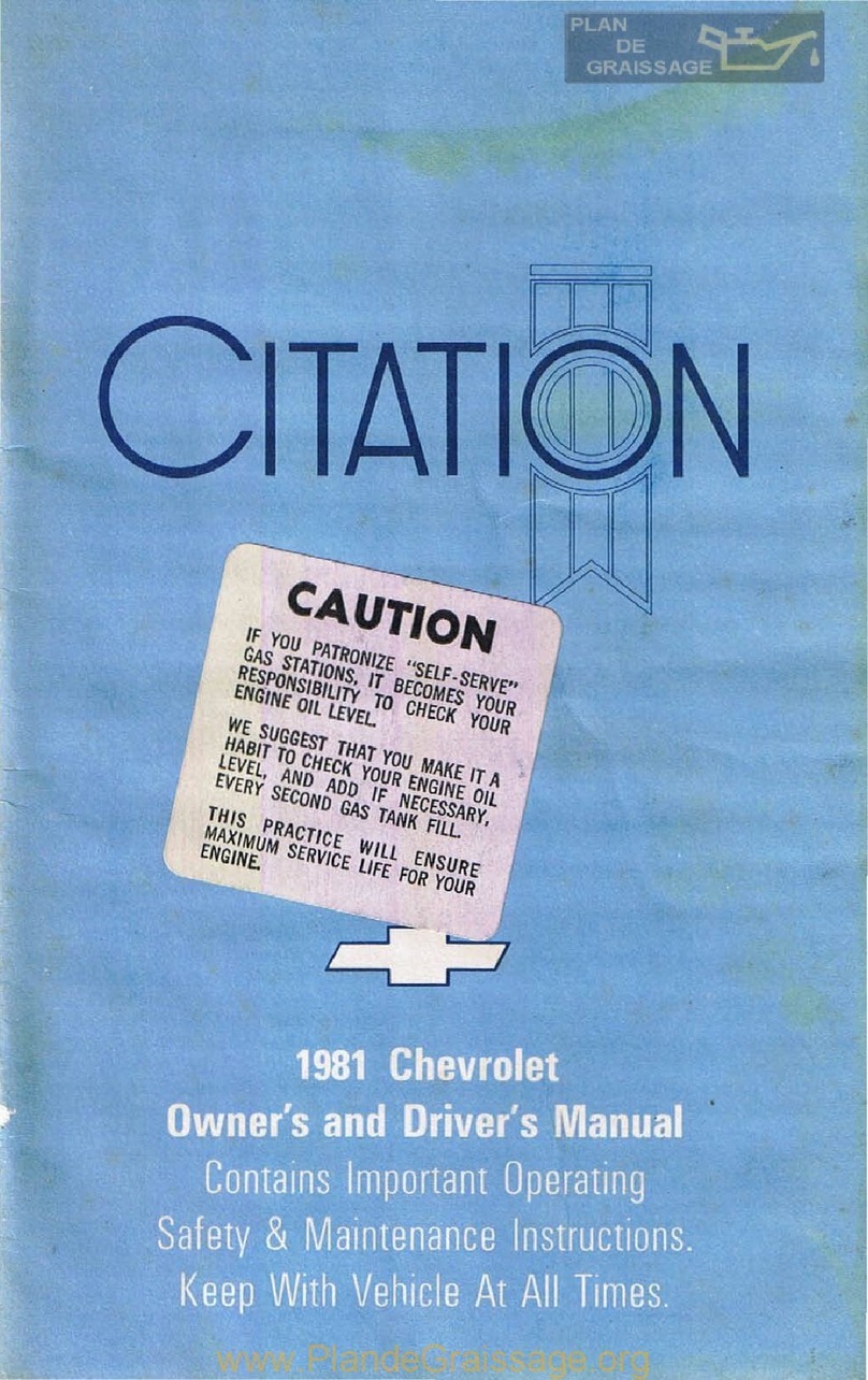 Chevrolet CITATION 1981 Installation and operation manual
