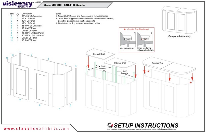 Classic Exhibits visionary DESIGNS LTK-1152 Setup instructions