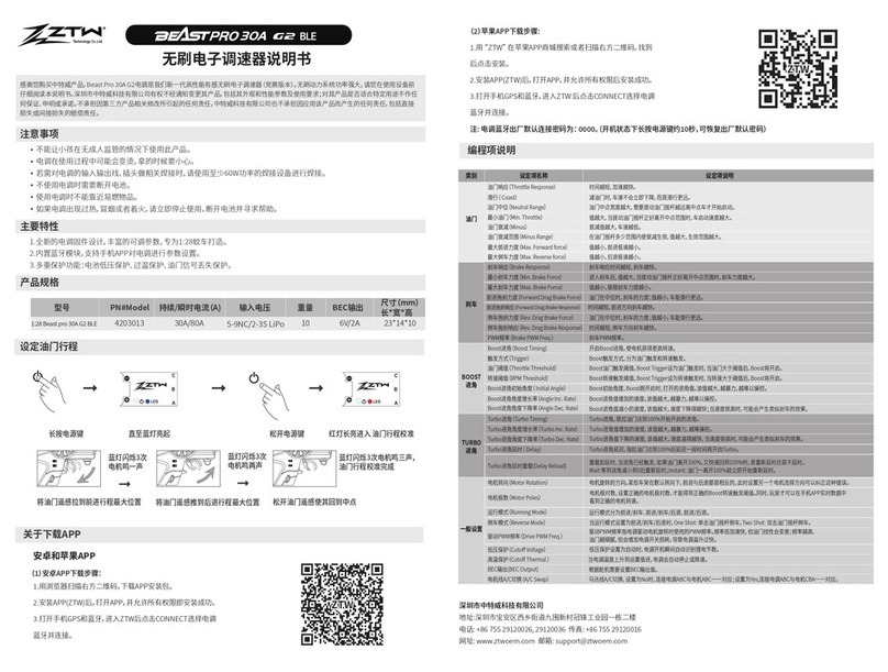 ZTW Beast Pro 30A G2 ESC user manual