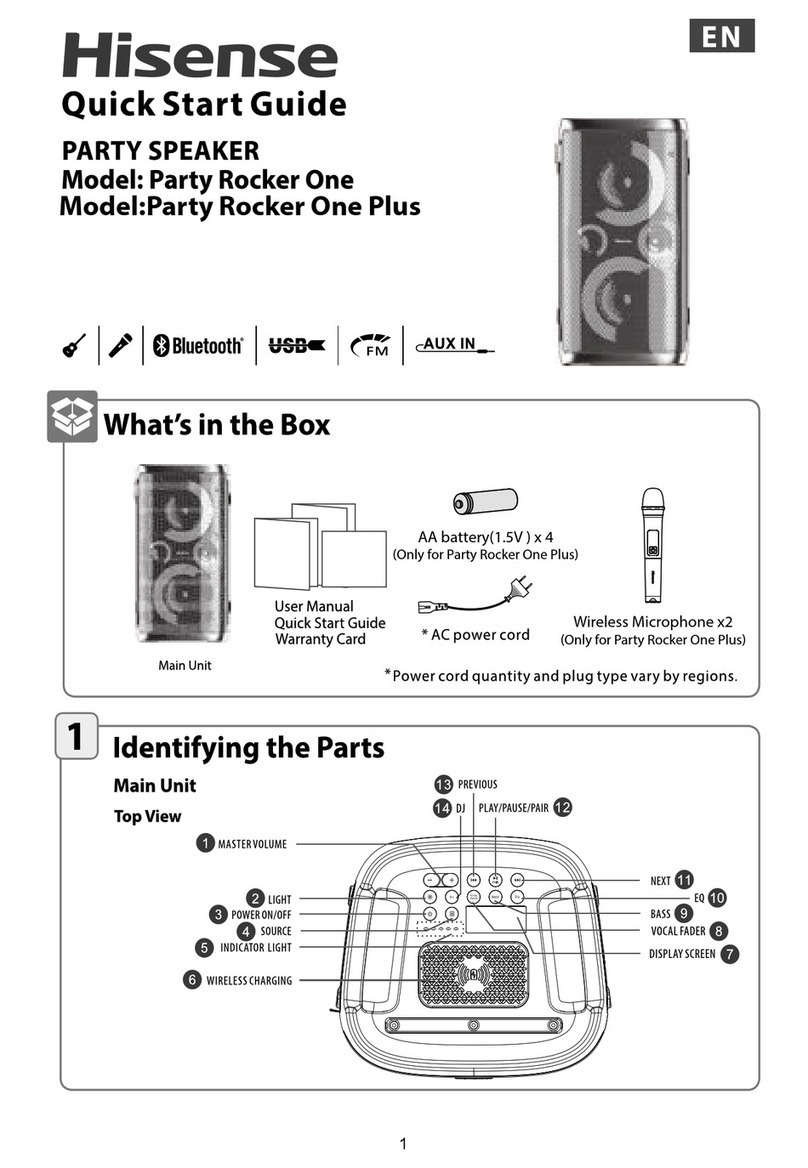 Hisense Party Rocker One quick start guide