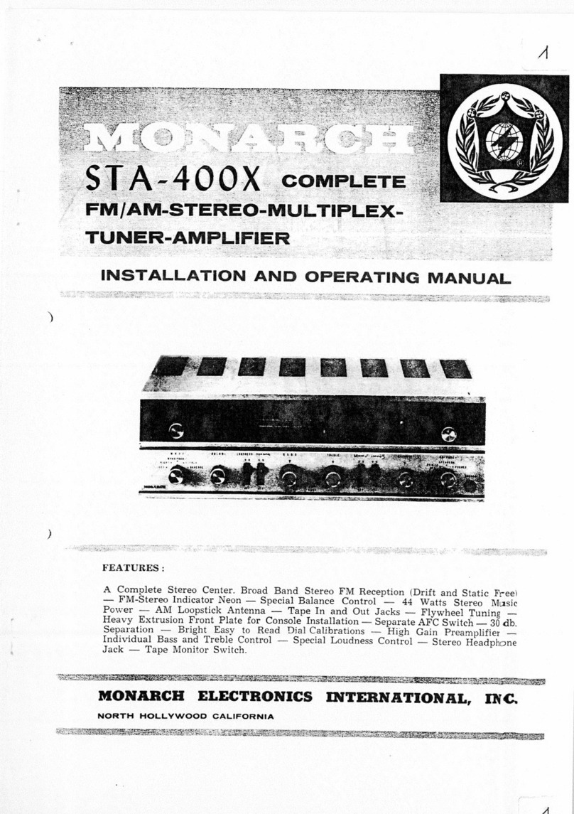 Monarch STA-400X Installation and operating manual