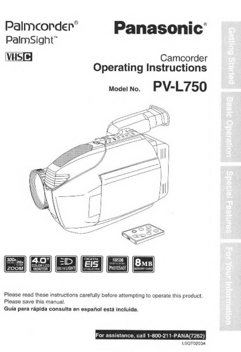 Panasonic PVL750 - VHS-C PALMCORDER operating instructions