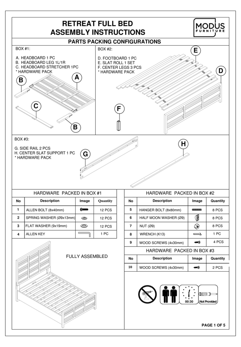 Modus Furniture RETREAT FULL BED Assembly instructions