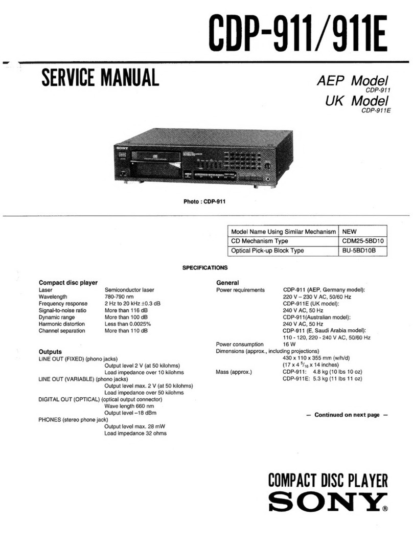 Sony COP-911 User manual Sony COP-911 User manual