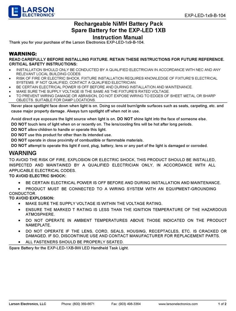 Larson Electronics EXP-LED-1x9-B-104 instruction manual