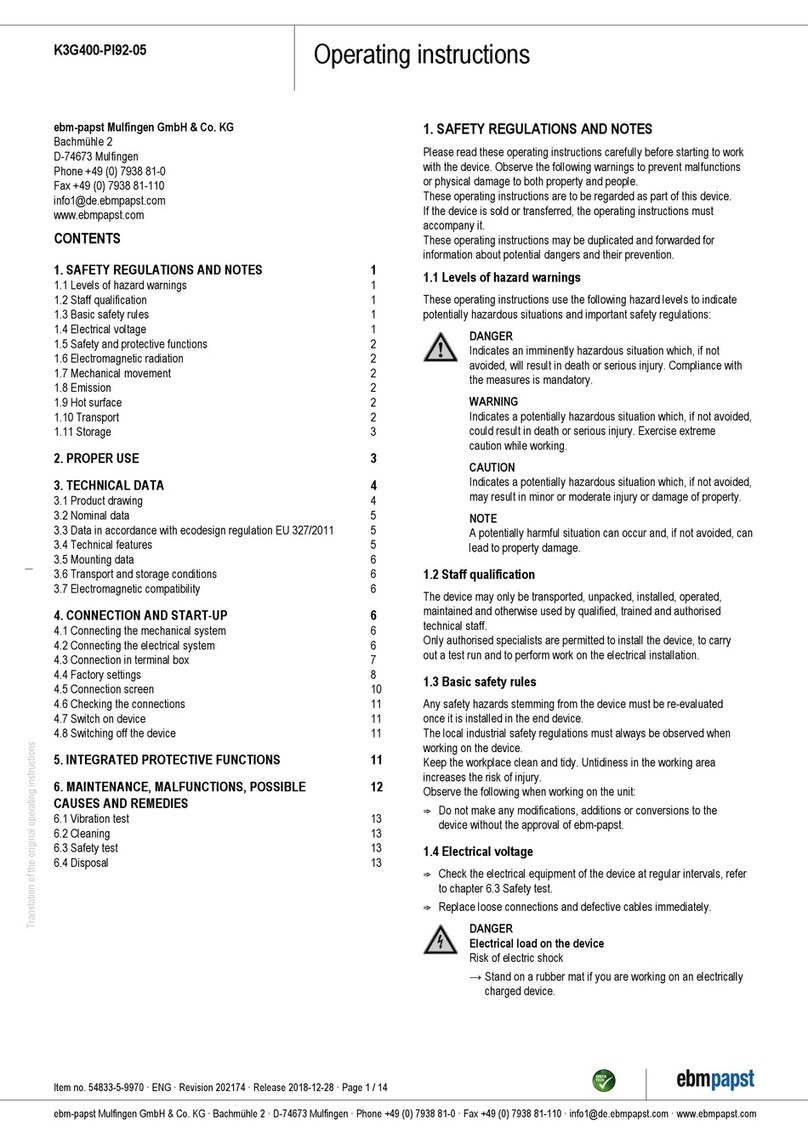 Ebmpapst K3G400-PI92-05 User manual