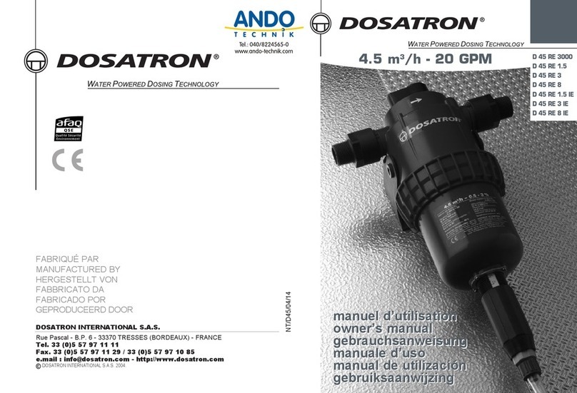 ANDO Technik Dosatron D 45 RE 3000 User manual