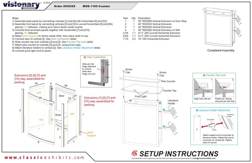 Classic Exhibits visionary DESIGNS MOD-1109 Setup instructions