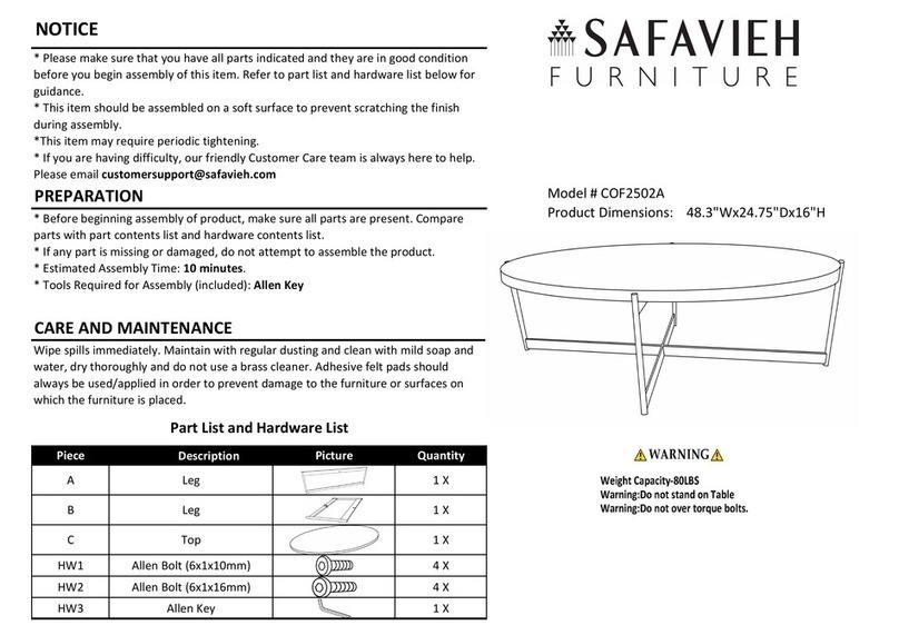 Safavieh Furniture Digby COF2502A manual