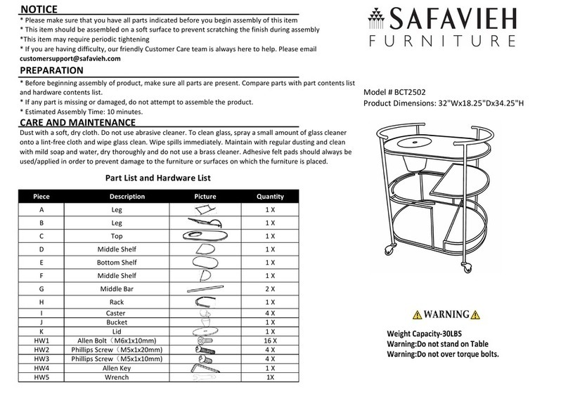Safavieh Furniture Alora BCT2502 manual