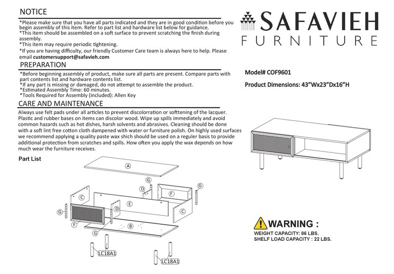 Safavieh Furniture Silvanna COF9601 manual