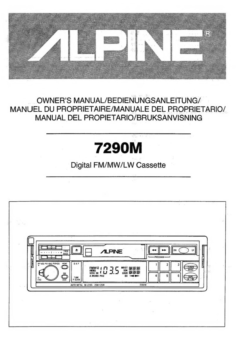 Alpine 7290M owner's manual