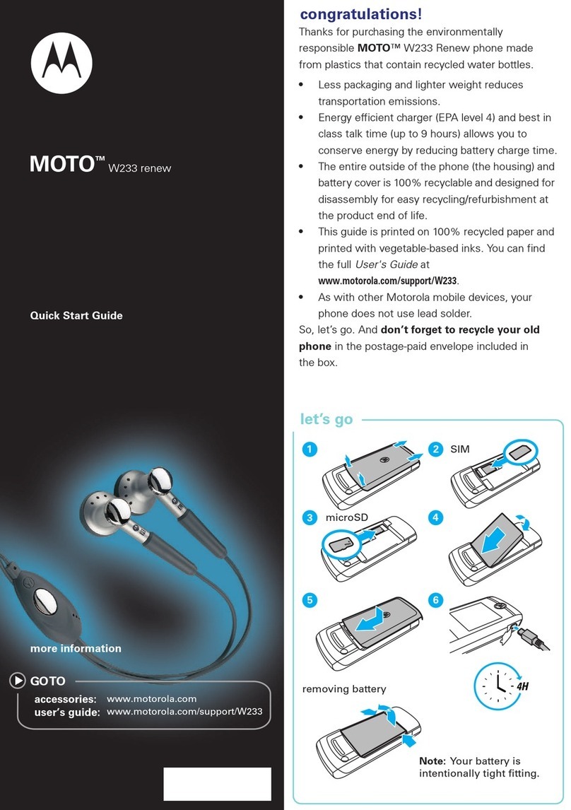 Motorola MOTO W233 RENEW quick start guide