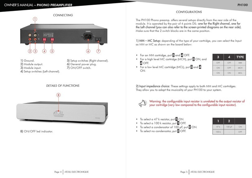 Atoll PH100 owner's manual