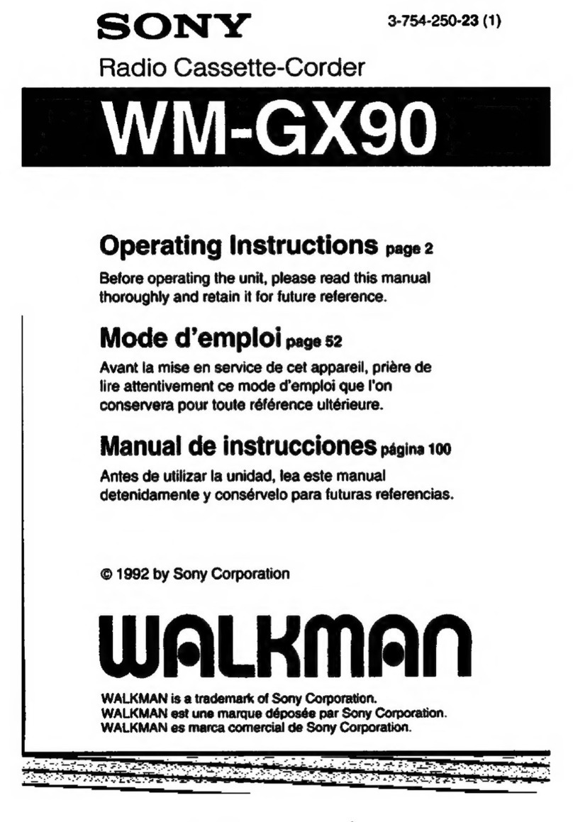Sony WM-GX90 User manual