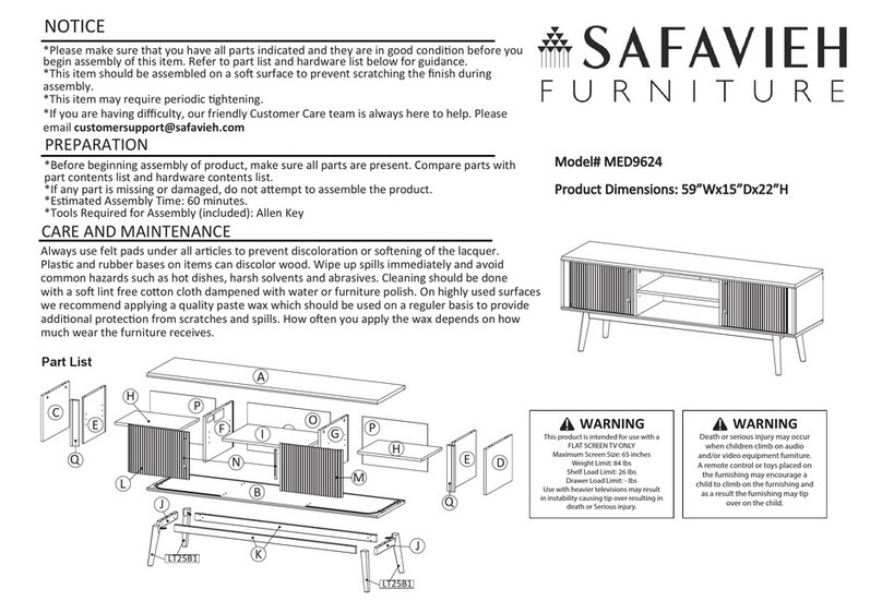 Safavieh Furniture Aphra MED9624 User manual Safavieh Furniture Aphra MED9624 User manual