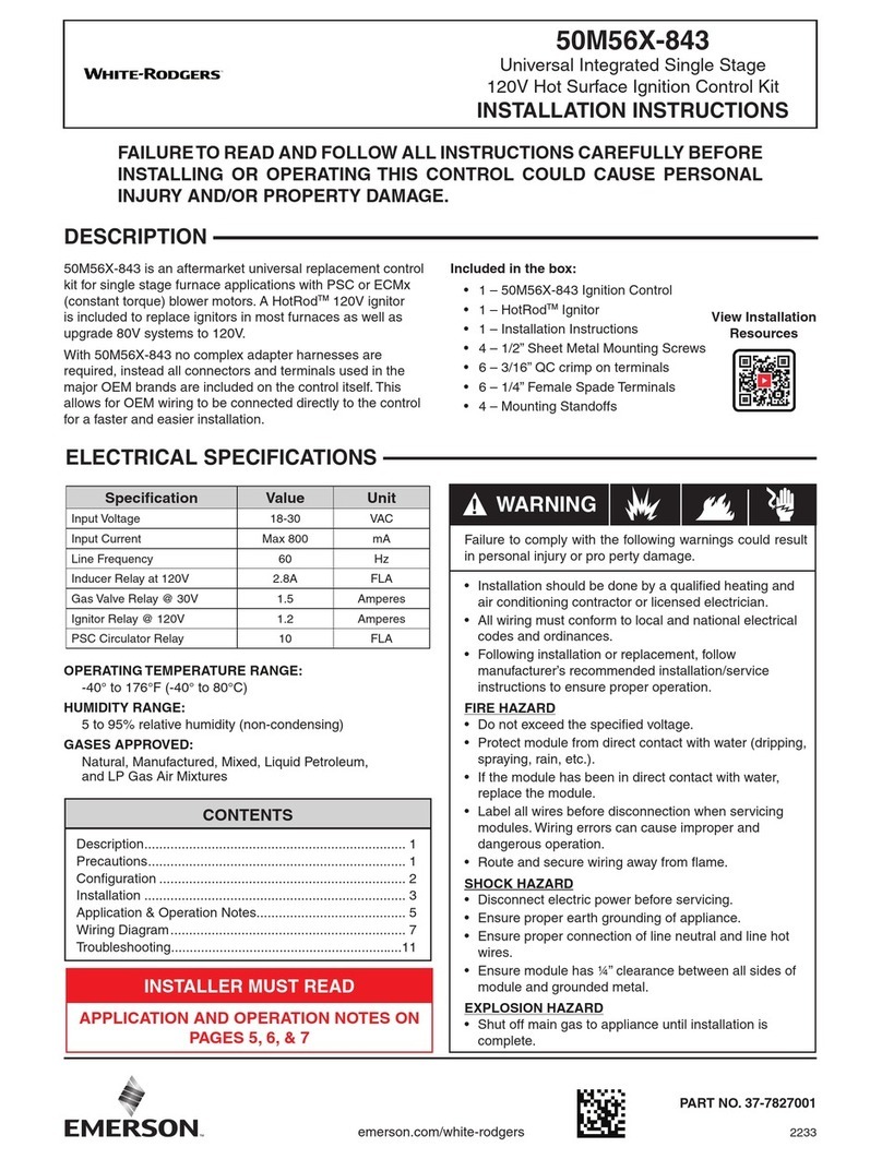 White Rodgers 50M56X-843 installation instructions