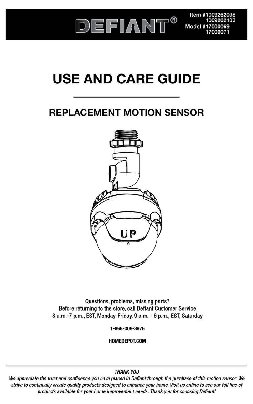 Defiant 17000069 Use and care guide