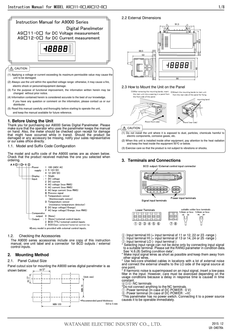 WATANABE A9000 Series instruction manual