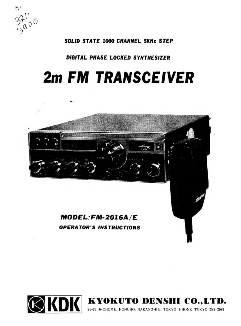 KDK FM-2016A Operator's manual