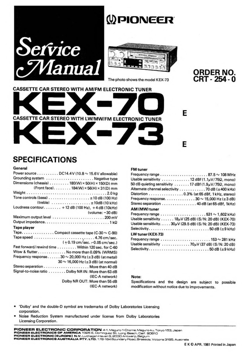 Pioneer KEX-70 User manual