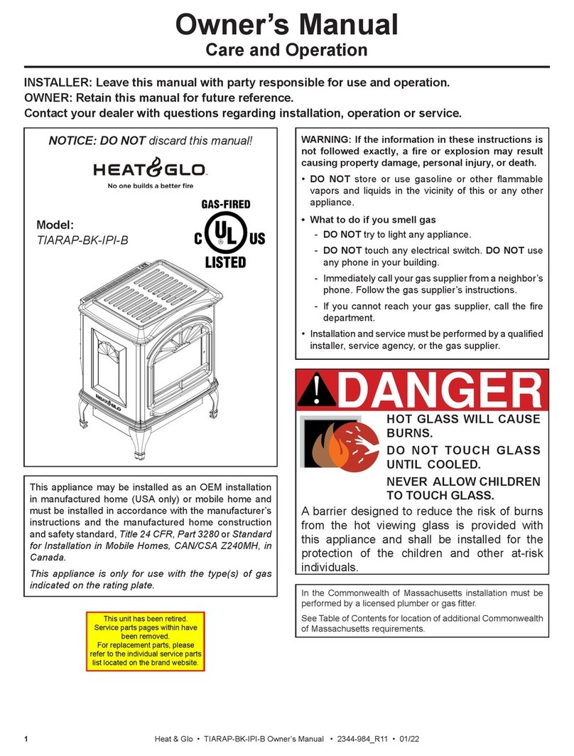 Heat & Glo TIARAP-BK-IPI-B owner's manual
