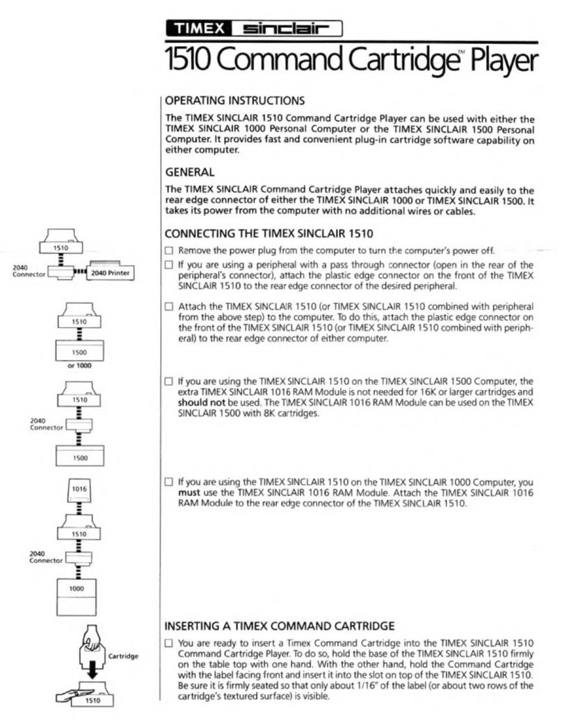 Timex Sinclair 1510 operating instructions