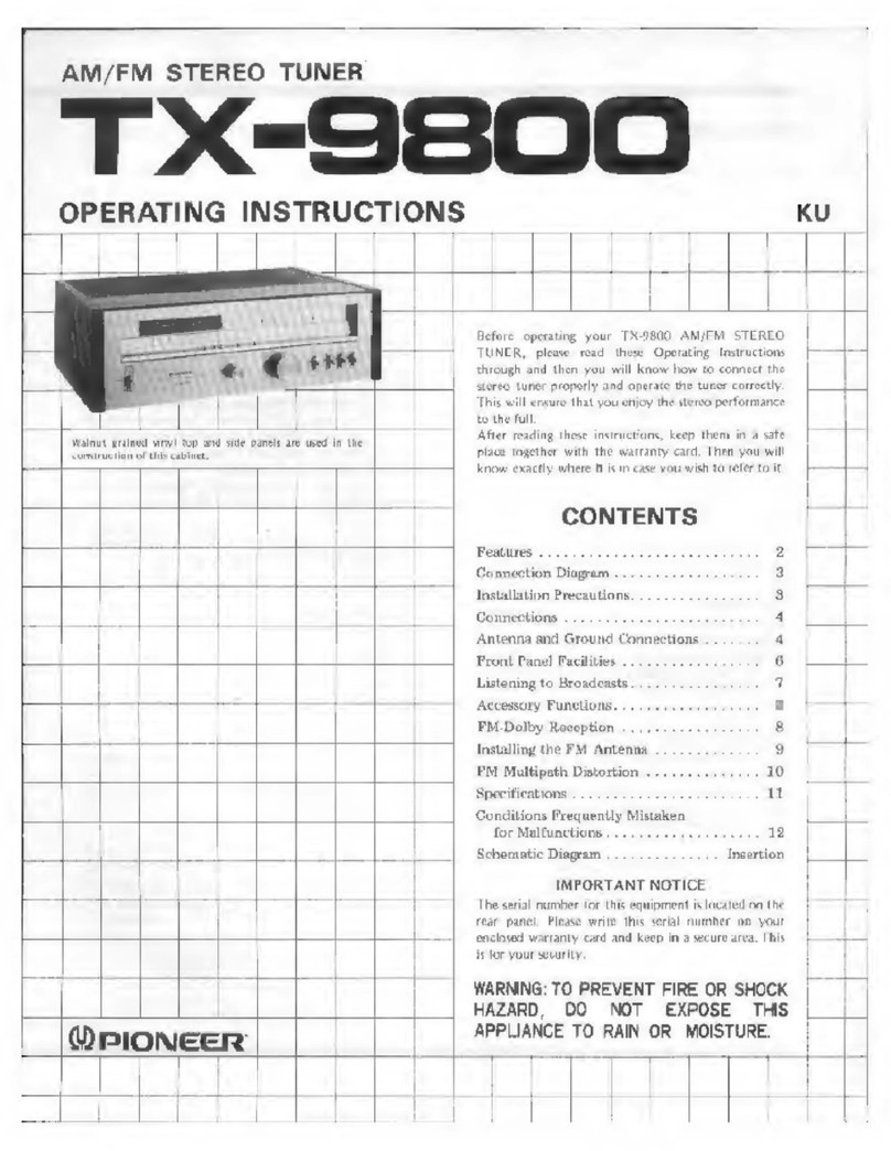 Pioneer TX-9800 operating instructions