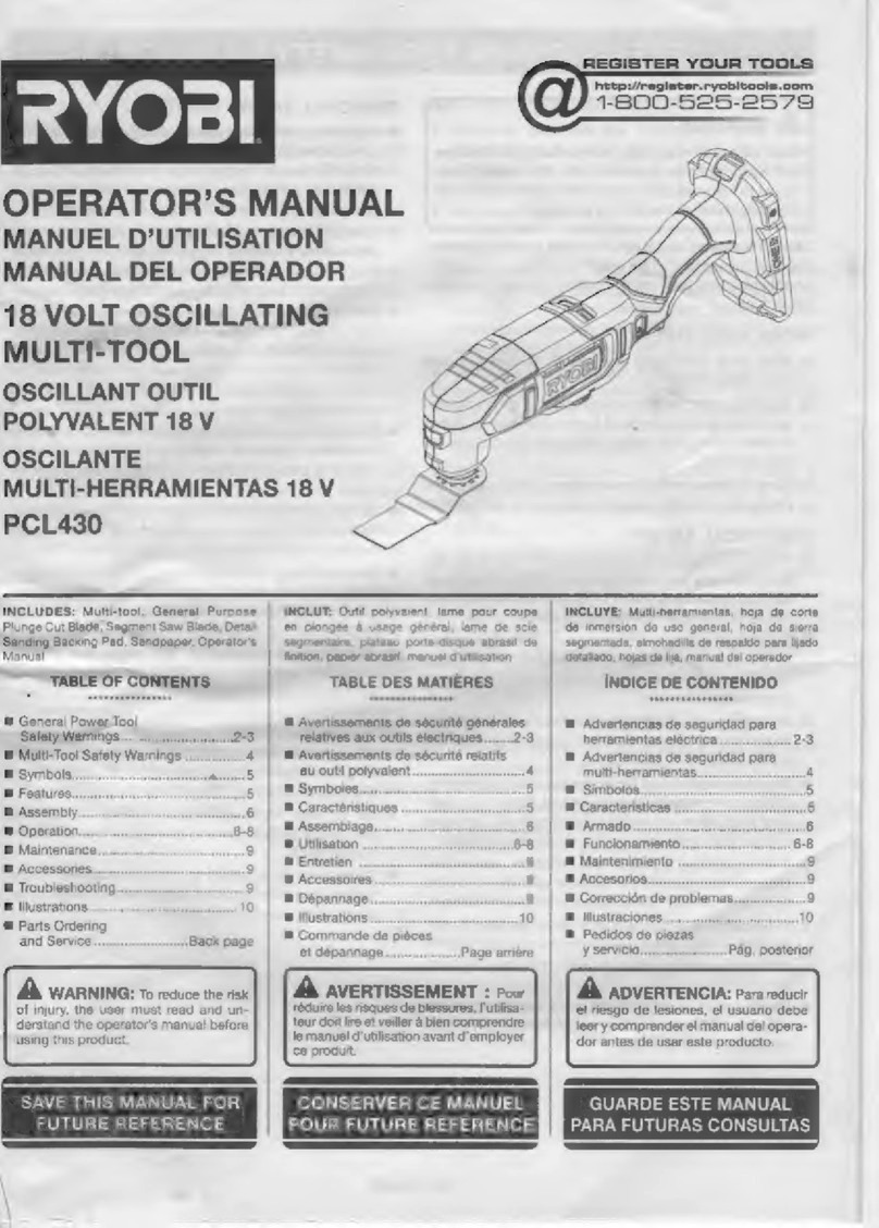 Ryobi PCL430 Operator's manual
