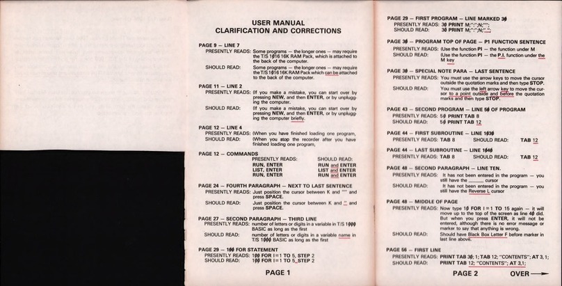 Timex Sinclair 1000 user manual
