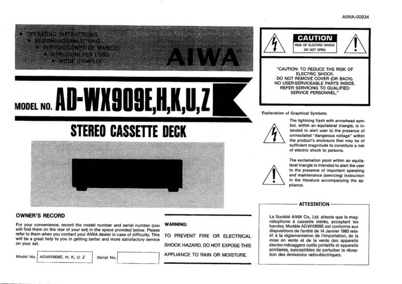 Aiwa AD-WX909E User manual