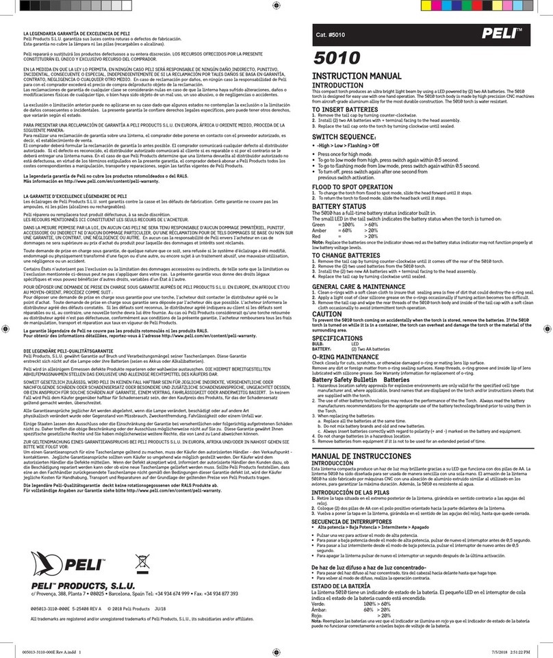 PELI 5010 User manual PELI 5010 User manual