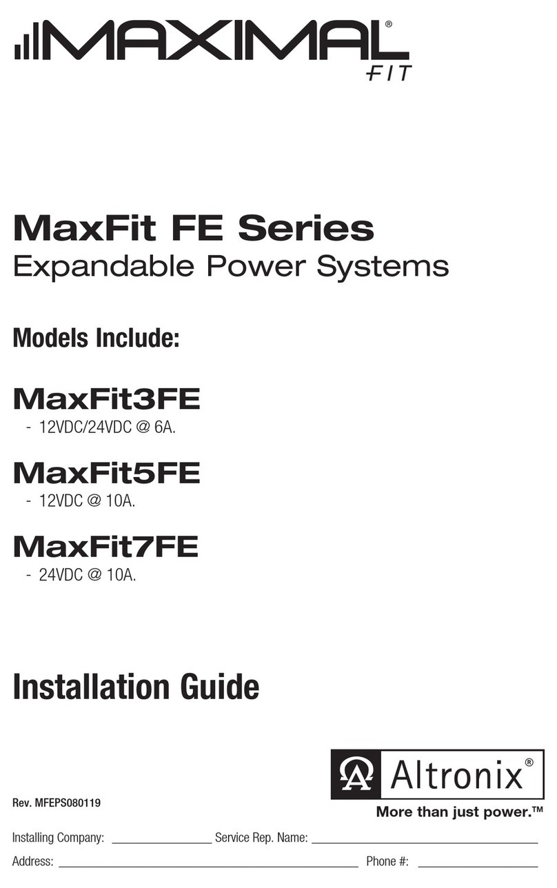 Altronix MaxFit FE Series User manual