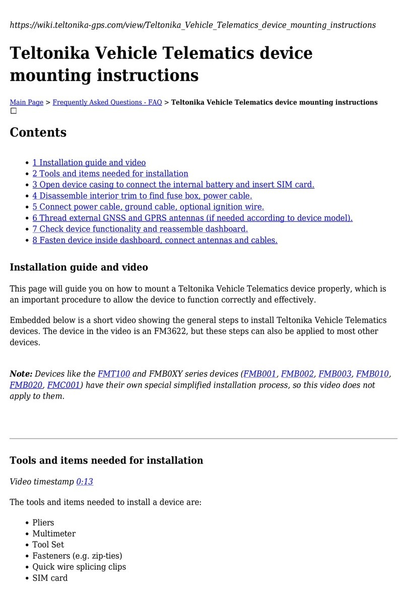 Teltonika FM3622 User manual Teltonika FM3622 User manual