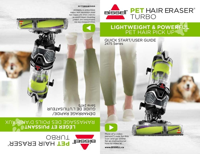 Bissell PET HAIR ERASER TURBO quick start guide